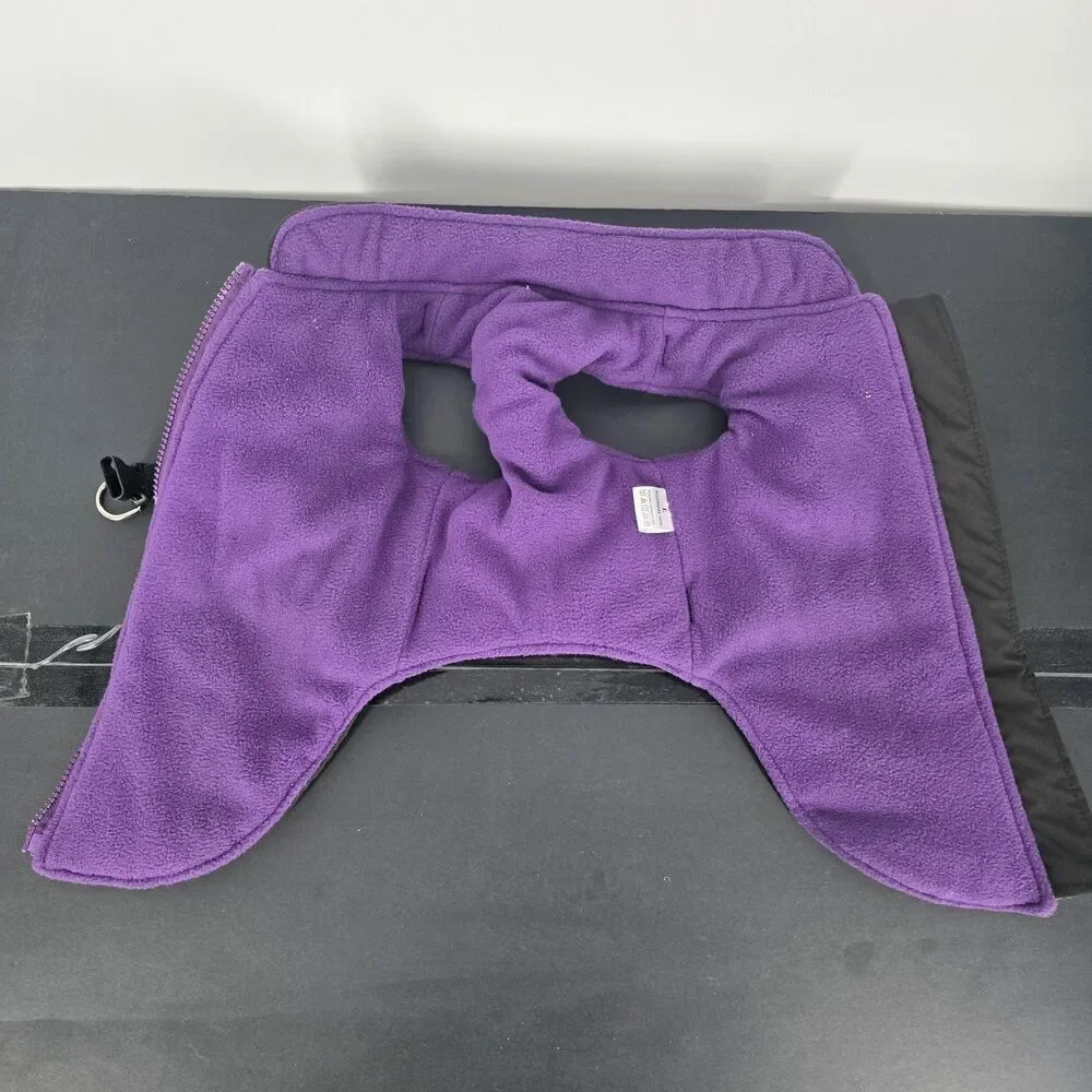 NorbiPet Dog Harness Jacket Large Black Purple Fleece Warm Adjustable Vest